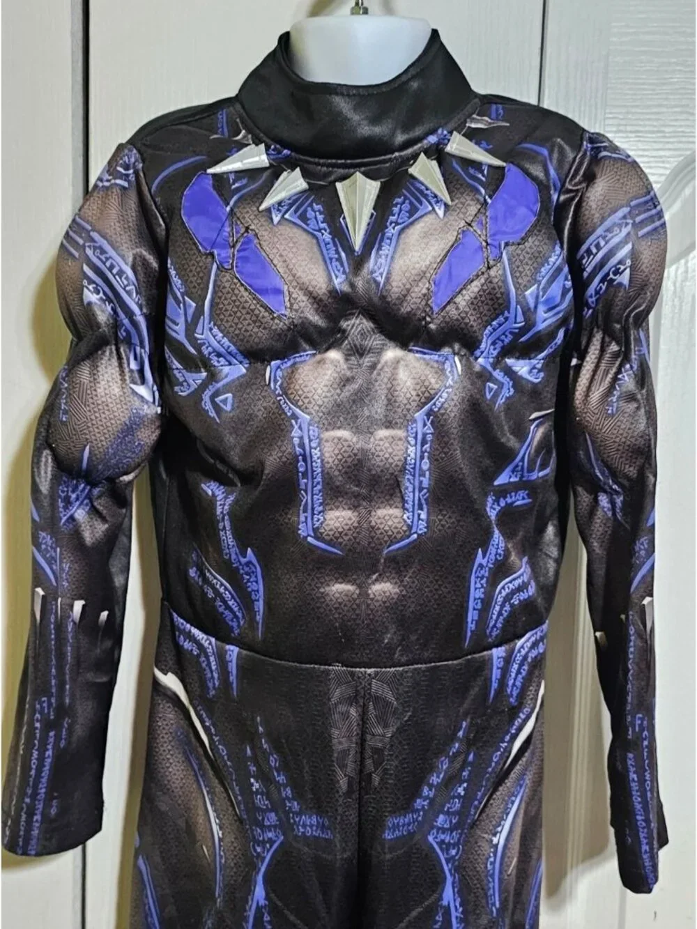 Disney Store Marvel Avengers Black Panther Muscle Costume Boys 5 6 Mask Gloves - Picture 11 of 13